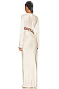 view 4 of 4 Arienzo Asymmetrical Lace Up Maxi Dress in Cream