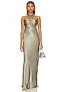 view 1 of 3 La Lune Ruched Halter Maxi Dress in Sage