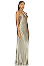 view 2 of 3 La Lune Ruched Halter Maxi Dress in Sage