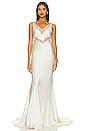 view 1 of 3 La Lune Silk Plunged Lace Maxi Dress in Ivory