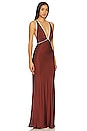 view 2 of 3 Belkis Cross Back Maxi Dress in Chocolate & Ivory