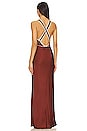 view 3 of 3 Belkis Cross Back Maxi Dress in Chocolate & Ivory