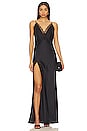 view 1 of 3 Leticia Silk Lace Split Maxi Dress in Black