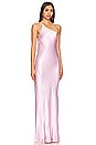 view 2 of 3 La Lune One Shoulder Cowl Back Maxi Dress in Peony