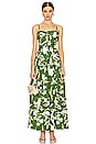 view 1 of 3 Renee Gathered Maxi Dress in Pesto & Ivory