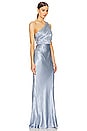 view 2 of 3 La Lune Gathered One Shoulder Maxi Dress in Powder Blue