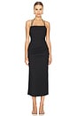 view 1 of 4 Lani Draped Cross Back Midi Dress in Black