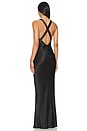 view 3 of 3 La Lune Plunged Cross Back Maxi Dress in Black