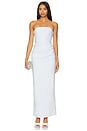 view 1 of 3 Lani Strapless Draped Maxi Dress in Sky