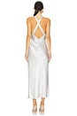 view 3 of 3 La Lune Plunged Cross Back Midi Dress in Silver