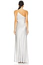 view 3 of 3 La Lune Asymmetrical Gathered Maxi Dress in Silver