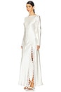 view 2 of 3 La Lune Cumulus Silk Backless Lace Split Maxi Dress in Ivory