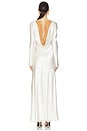 view 3 of 3 La Lune Cumulus Silk Backless Lace Split Maxi Dress in Ivory