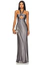 view 1 of 3 La Lune Ruched Halter Maxi Dress in Graphite
