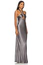 view 2 of 3 La Lune Ruched Halter Maxi Dress in Graphite
