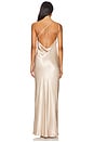 view 3 of 3 La Lune One Shoulder Cowl Back Maxi Dress in Gold