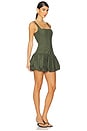 view 2 of 3 Maiori Square Neck Bubble Mini Dress in Army Green