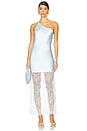 view 1 of 3 Labyrinth Lace One Shoulder Cowl Maxi Dress in Pale Blue