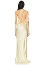view 3 of 3 La Lune One Shoulder Cowl Back Maxi Dress in Lemon