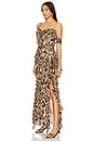 view 2 of 3 Goldie Ruffle Cowl Maxi Dress in Animal Effect