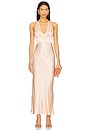 view 1 of 3 La Lune Plunged Halter Midi Dress in Peach