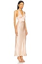 view 2 of 3 La Lune Plunged Halter Midi Dress in Peach