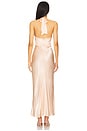 view 3 of 3 La Lune Plunged Halter Midi Dress in Peach