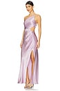 view 2 of 3 La Lune Asymmetrical Gathered Maxi Dress in Lilac