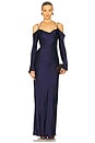 view 1 of 3 La Lune Off Shoulder Tie Maxi Dress in Midnight