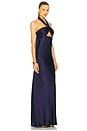 view 2 of 3 La Lune Ruched Halter Maxi Dress in Midnight