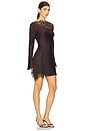 view 2 of 4 Allegra Lace Panelled Mini Dress in Espresso