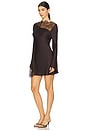 view 3 of 4 Allegra Lace Panelled Mini Dress in Espresso