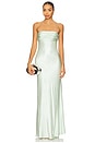 view 1 of 3 La Lune Strapless Ruched Bodice Maxi Dress in Key Lime