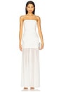 view 1 of 3 Lunar Strapless Draped Maxi Dress in White & Ivory