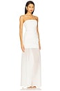view 2 of 3 Lunar Strapless Draped Maxi Dress in White & Ivory