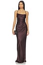 view 1 of 3 La Lune Lace Back Maxi Dress in Espresso