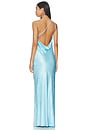 view 1 of 4 La Lune One Shoulder Cowl Back Maxi Dress in Iceberg Blue
