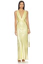 view 1 of 3 La Lune Low Twist Maxi Dress in Lemon