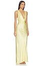 view 2 of 3 La Lune Low Twist Maxi Dress in Lemon