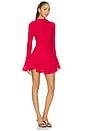 view 2 of 3 Bowery Long Sleeve Ruffle Mini Dress in Cherry