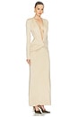 view 2 of 3 Miro Long Sleeve Plunged Maxi Dress in Sand