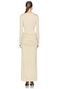 view 3 of 3 Miro Long Sleeve Plunged Maxi Dress in Sand