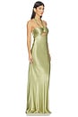 view 2 of 3 La Lune Ruched Halter Maxi Dress in Fern