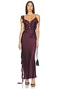 view 1 of 3 Agnes Ruffle Slip Maxi Dress in Wine Tasting