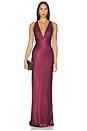 view 1 of 3 La Lune Plunged Cross Back Maxi Dress in Shiraz