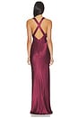 view 3 of 3 La Lune Plunged Cross Back Maxi Dress in Shiraz
