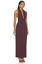 view 2 of 3 Campbell Halter Plunged Maxi Dress in Wine Tasting