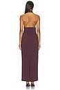 view 4 of 3 Campbell Halter Plunged Maxi Dress in Wine Tasting