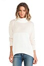 view 1 of 4 Bewildered Spliced Turtleneck in Ivory/Nude in Ivory & Nude