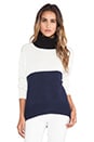 view 1 of 4 Bewildered Spliced Turtleneck in Navy & Multi